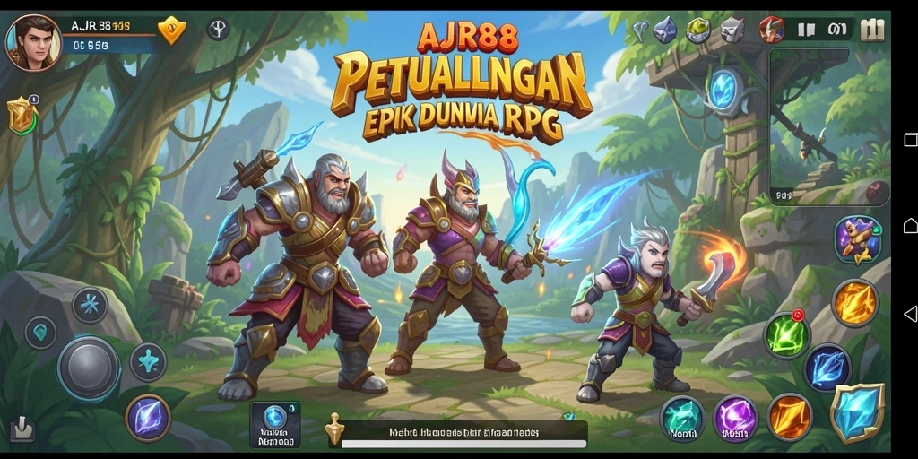 Tampilan gameplay RPG menakjubkan di AJR88 dengan pertarungan epik.