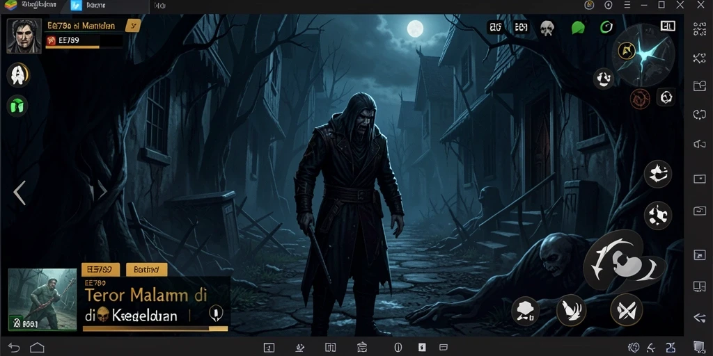 Tangkapan layar gameplay EE789 yang menunjukkan momen mencekam di kegelapan.