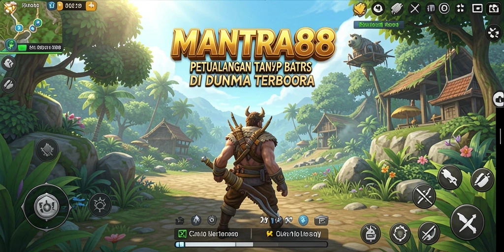 Tangkapan layar gameplay MANTRA88 yang menunjukkan dunia terbuka yang luas.