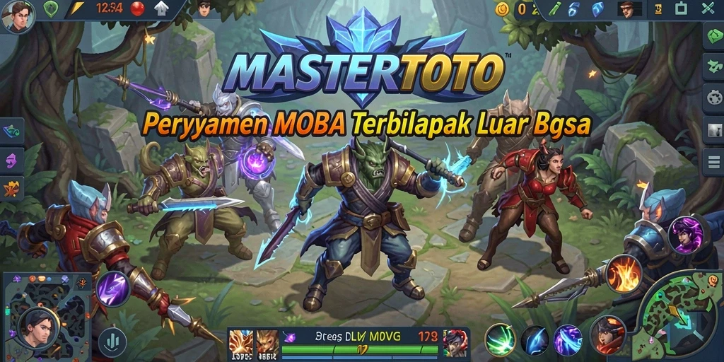 Screenshot gameplay MASTERTOTO yang menampilkan aksi seru dalam pertempuran MOBA.