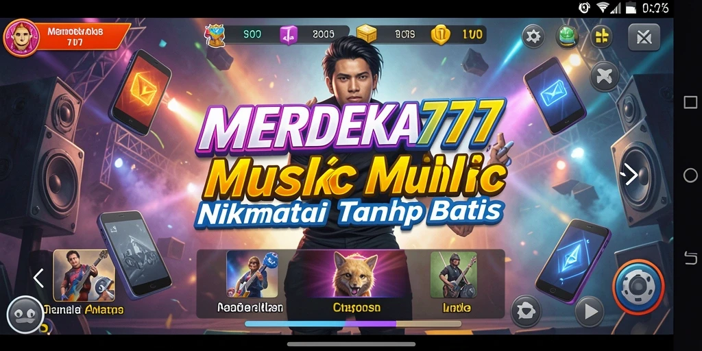 Screenshot gameplay MERDEKA777 yang menampilkan keseruan bernyanyi.