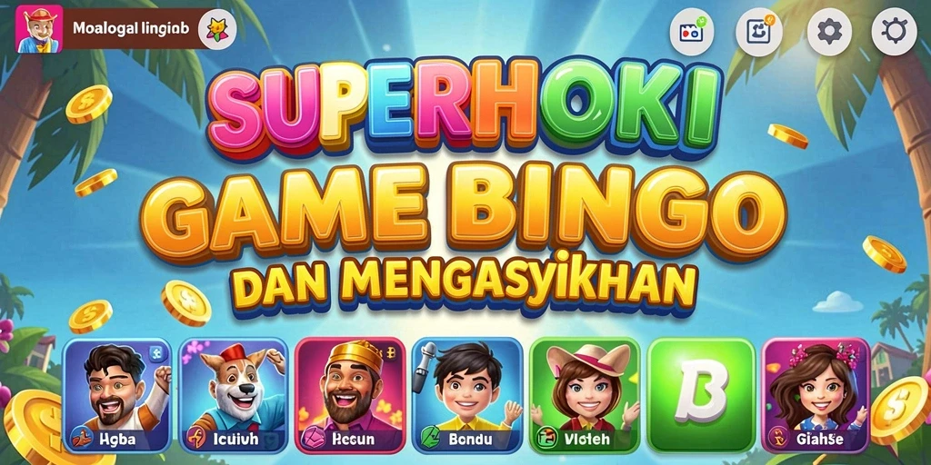 Gameplay seru Bingo di SUPERHOKI dengan tampilan grafis yang menawan dan interaktif.